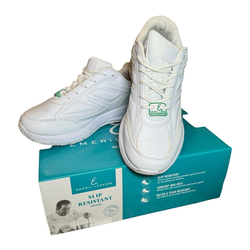 Emeril Lagasse Dixon Tumbled EZ-FIT Women's White Slip Resistant Shoes Size 9